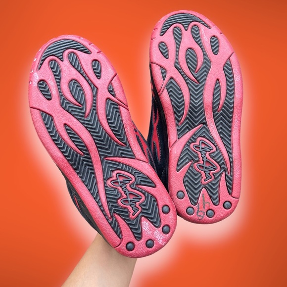 Y2K Vtg ShaSha Skate Shoes Flame Sneakers Rave Cyber Mall Goth - Picture 2 of 4